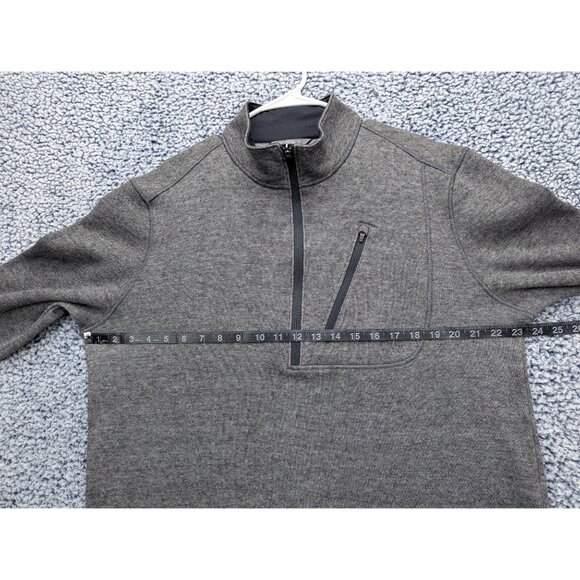 Toad & Co Outbound 1/4 Zip Sweater Mens LG Wool Blend Outdoor Hiking Golf Gray - Picture 7 of 11